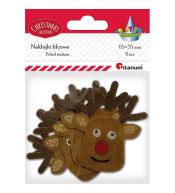 Naklejki filcowe głowy renifera 55x65mm 6szt