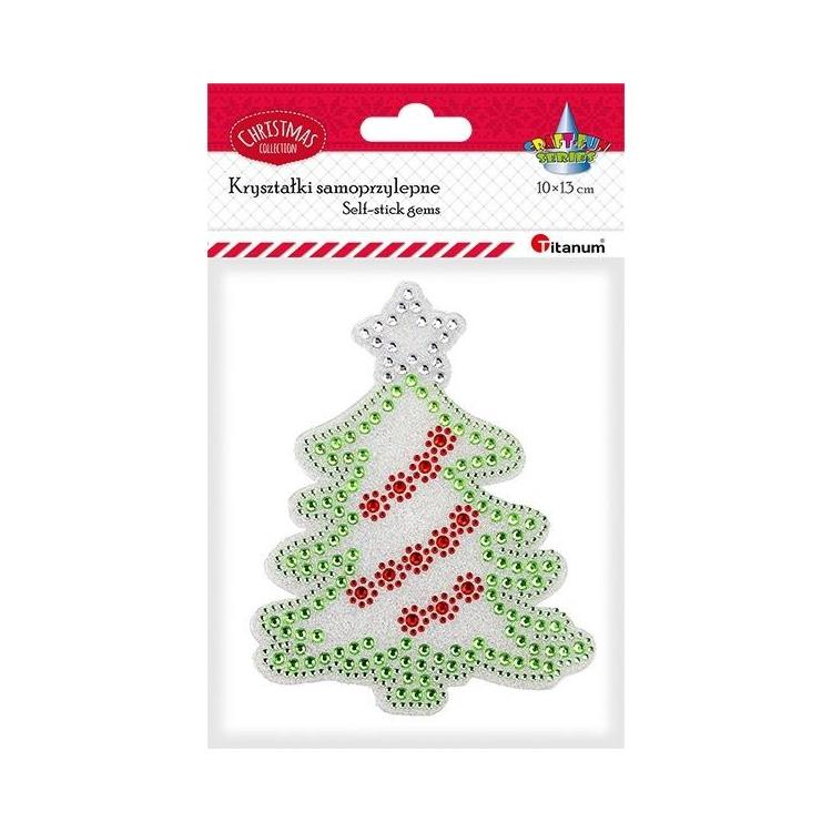 Kryształki samoprzylepne choinka 100x127mm