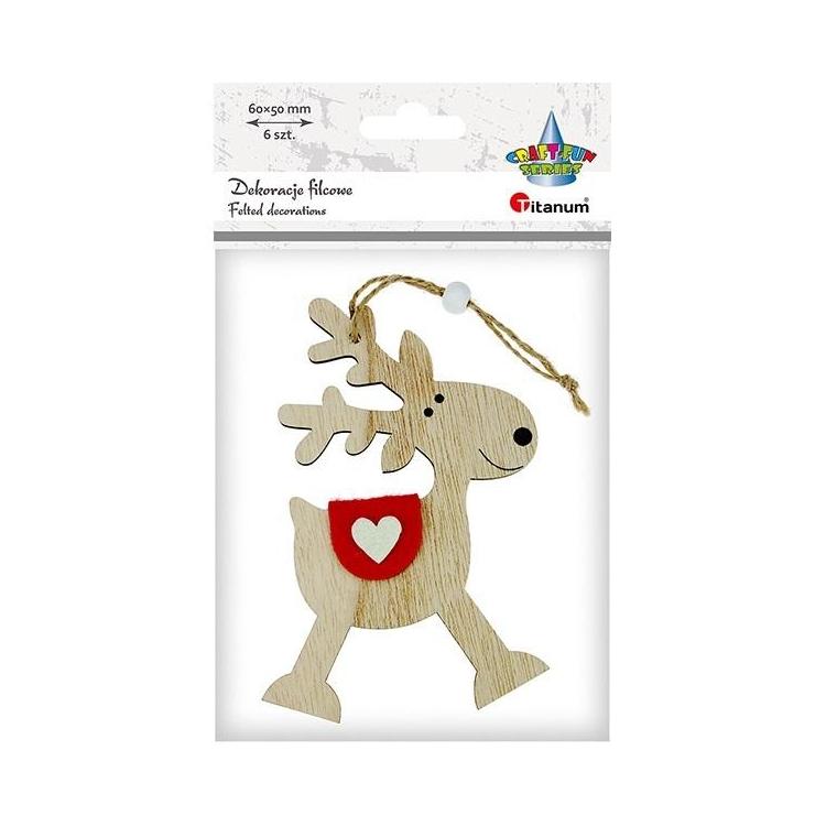 Zawieszka drewniana renifer 90x130mm
