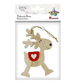 Zawieszka drewniana renifer 90x130mm