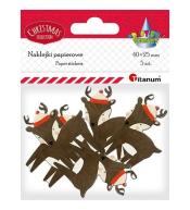 Naklejki papierowe renifery 25x40mm 5szt