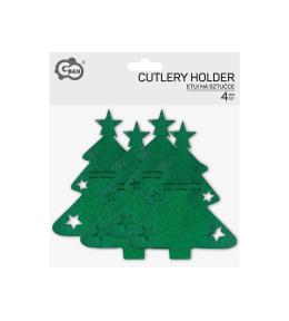 Etui na sztućce Choinka 16,5x20,5cm 4szt