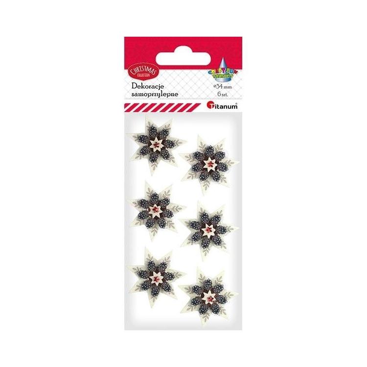 Dekoracje samoprzylepne papierowo-foliowe 3D 6szt