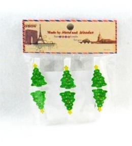 Klamerki ozdobne zimowe Choinka 6szt