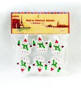 Klamerki ozdobne zimowe Bałwanek 6szt