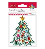 Kryształki samoprzylepne choinka 85x110mm