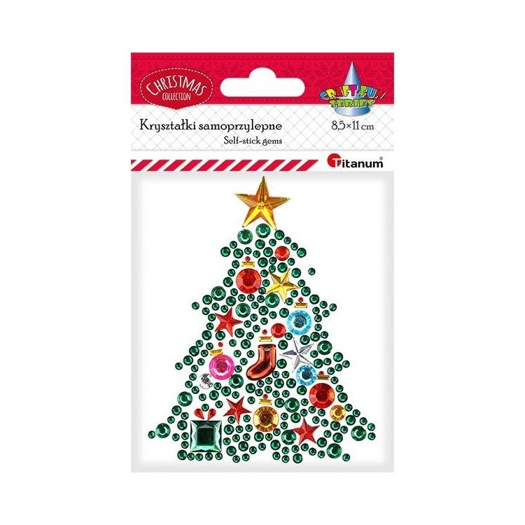 Kryształki samoprzylepne choinka 85x110mm
