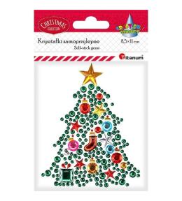 Kryształki samoprzylepne choinka 85x110mm