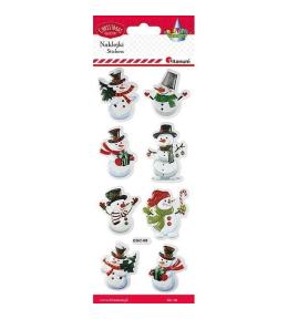 Naklejki wypukłe miękkie bałwanki 8szt