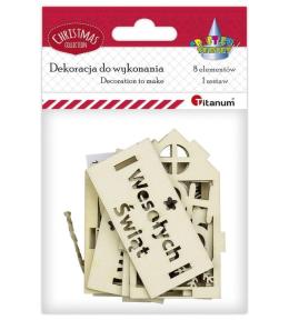 Zawieszka drewniana 3D domek ażurowy 69x56x85mm