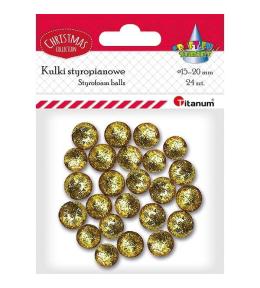 Styropianowe kulki 15/20mm złote 24szt