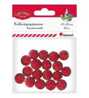 Styropianowe kulki 15/20mm czerwone 24szt