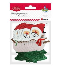 Naklejki piankowe głowy Boże Narodzenie 20szt