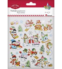 Naklejki papierowe bałwanki 2 arkusze