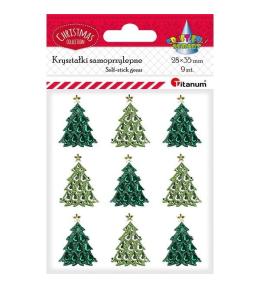 Kryształki samoprzylepne choinki 24x32mm 9szt