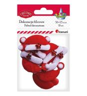 Dekoracje filcowe czapka Mikołaja 50x25mm 10szt
