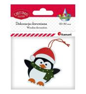 Zawieszka drewniana pingwin 71x73mm