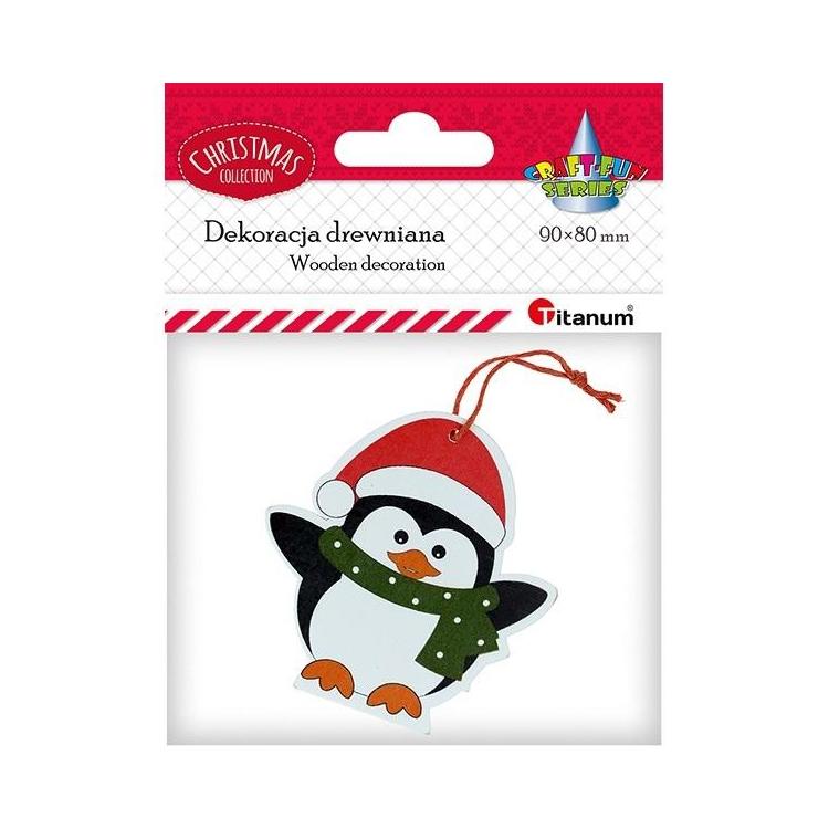 Zawieszka drewniana pingwin 71x73mm