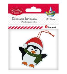 Zawieszka drewniana pingwin 71x73mm