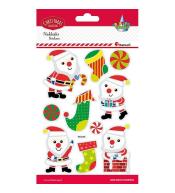 Naklejki wypukłe Mikołaje, skarpety 10szt MIX