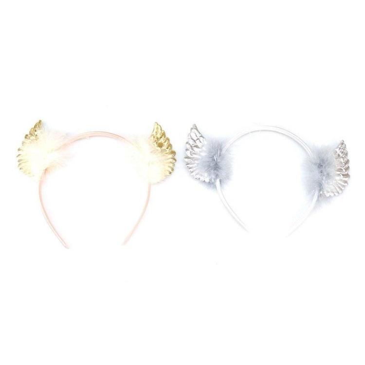 Opaska Skrzydełka z puszkiem 14cm MIX