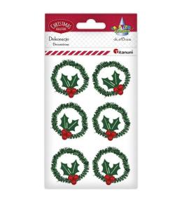 Wianki z drucika dekoracyjnego zielone 4cm 6szt