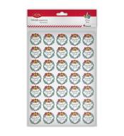 Naklejki papier wianek z dzwonkami Wesołych Świąt