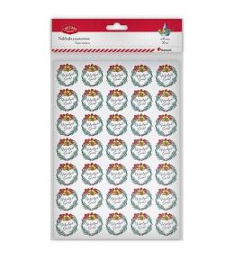 Naklejki papier wianek z dzwonkami Wesołych Świąt