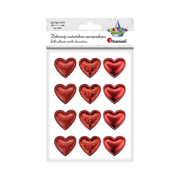 Dekoracje samoprzylepne serca 12szt