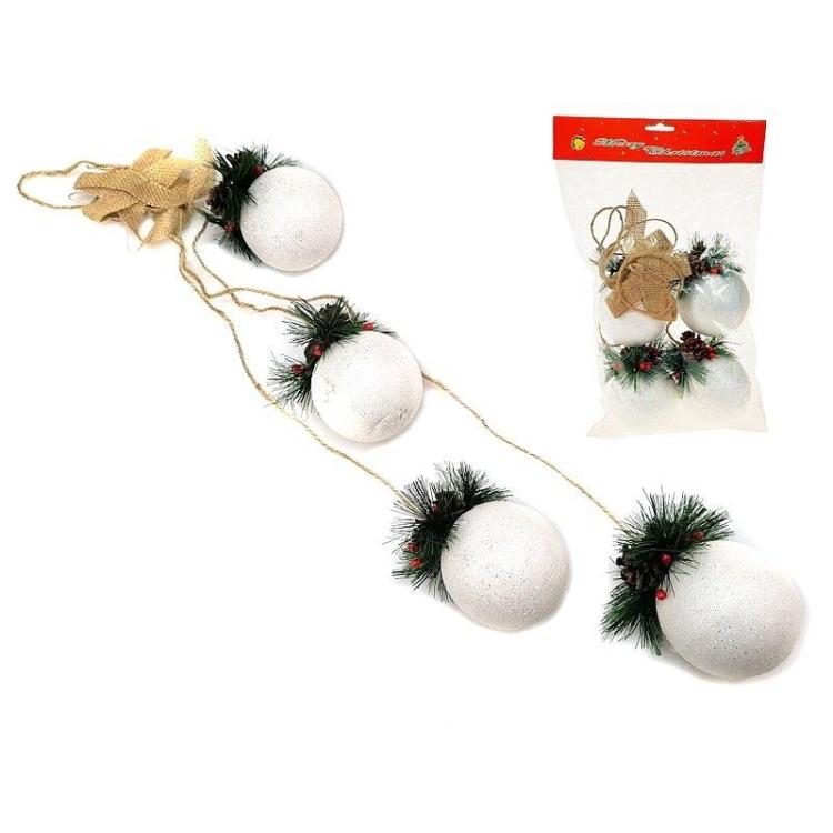 Dekoracja świąteczna z bombkami 70cm