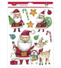 Dekoracje elektrostatyczne Mikołaje 10szt