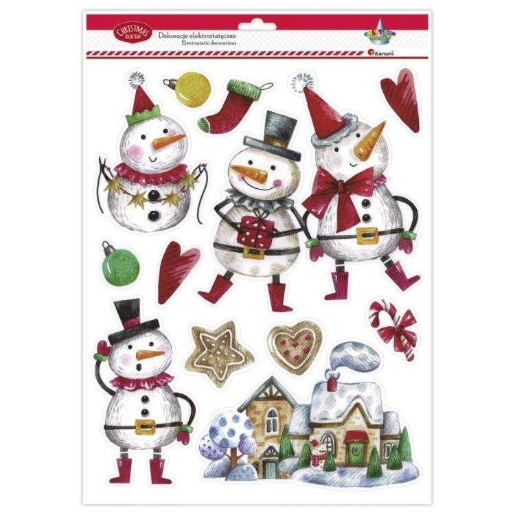 Dekoracje elektrostatyczne Bałwanki 12szt