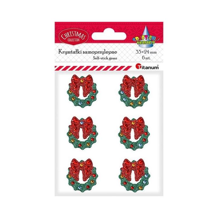 Kryształki samoprzylepne wianki 6szt