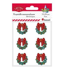 Kryształki samoprzylepne wianki 6szt