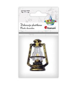 Lampa naftowa 37x50mm plastikowa miniaturowa złota