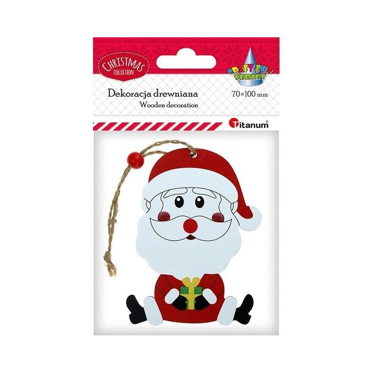 Zawieszka drewniana Mikołaj siedzący 74x98mm