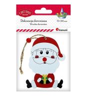 Zawieszka drewniana Mikołaj siedzący 74x98mm