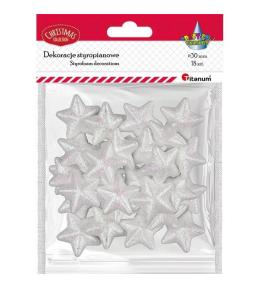 Styropianowe gwiazdki 30x28mm białe 18szt