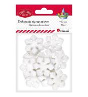 Styropianowe płatki śniegu brokatowe białe 15szt