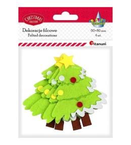 Dekoracje filcowe 3D choinki 60x75mm 4szt
