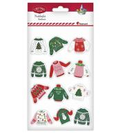 Naklejki wypukłe świąteczne sweterki 12szt