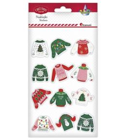 Naklejki wypukłe świąteczne sweterki 12szt