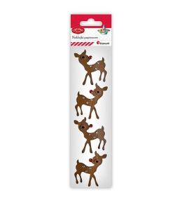 Dekoracje samoprzylepne 3D renifery 4szt