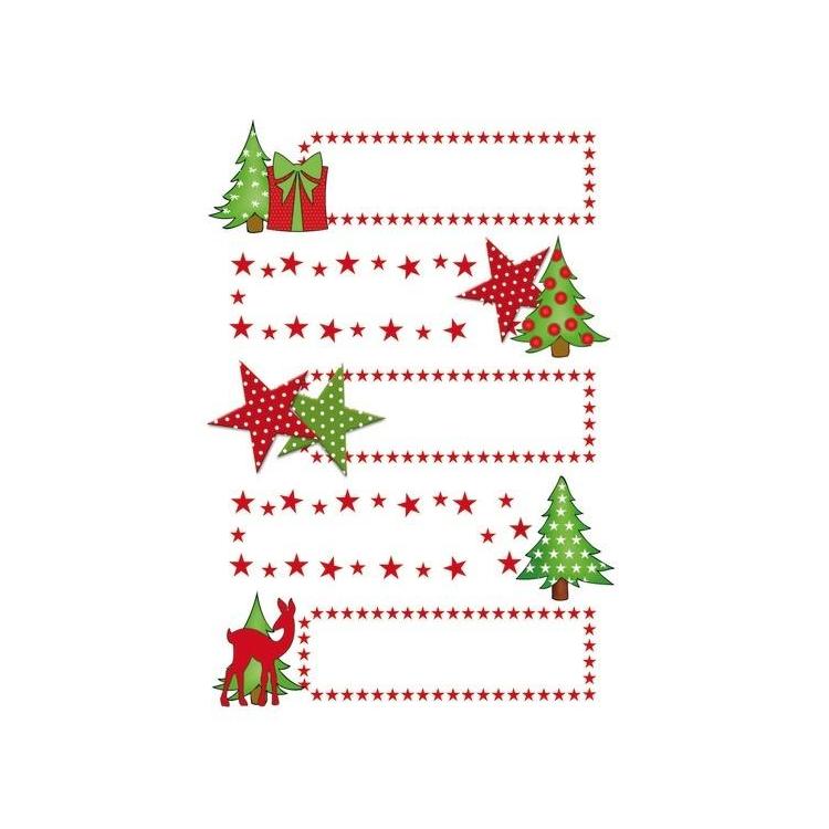 Naklejki na prezenty w gwiazdki