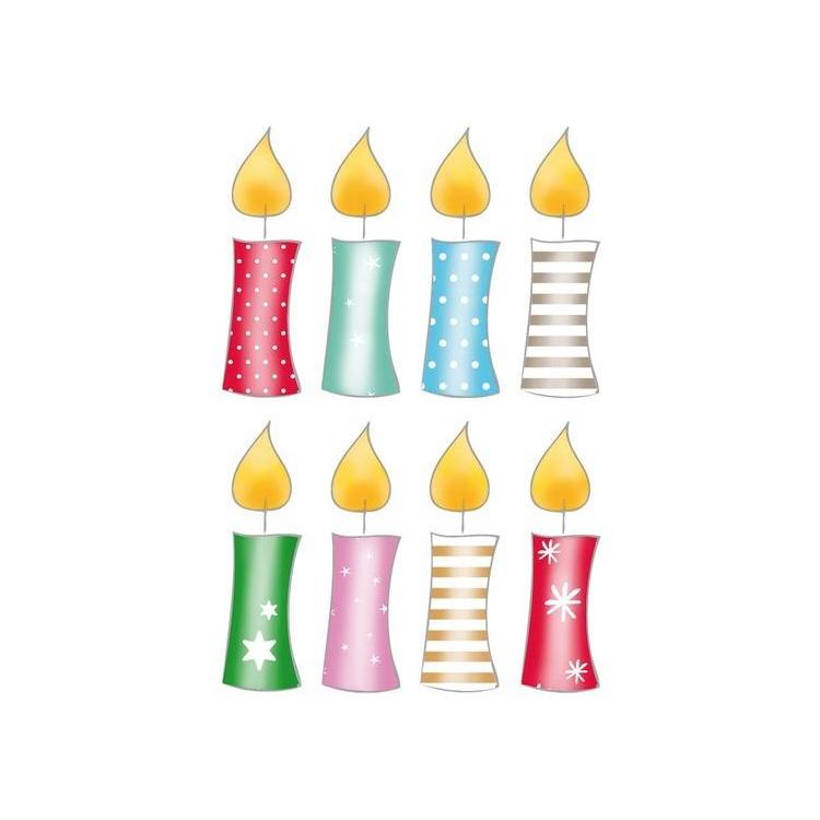 Naklejki świeczki kolorowe