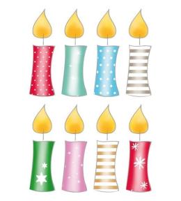 Naklejki świeczki kolorowe