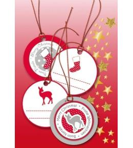 Zawieszki Boże Narodzenie okrągłe czerwone