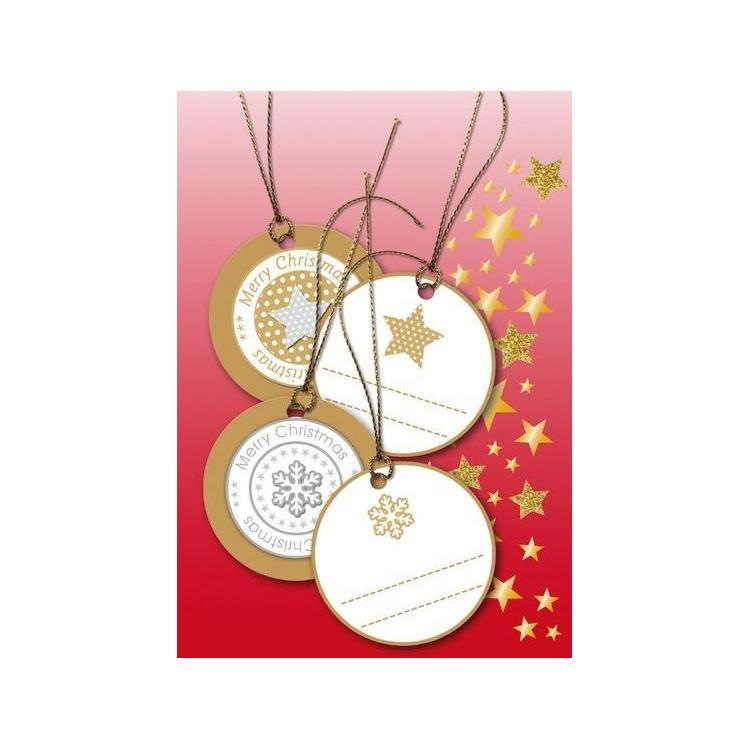 Zawieszki Boże Narodzenie okrągłe złote 5cm