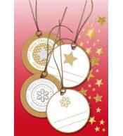 Zawieszki Boże Narodzenie okrągłe złote 5cm