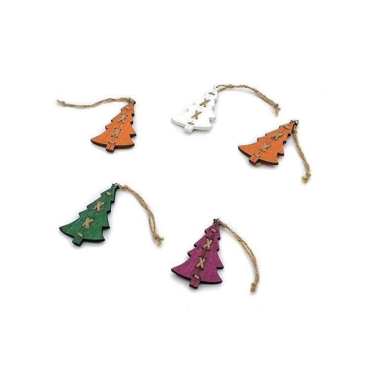 Zawieszka drewniana choinka 5szt